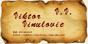 Viktor Vinulović vizit kartica
